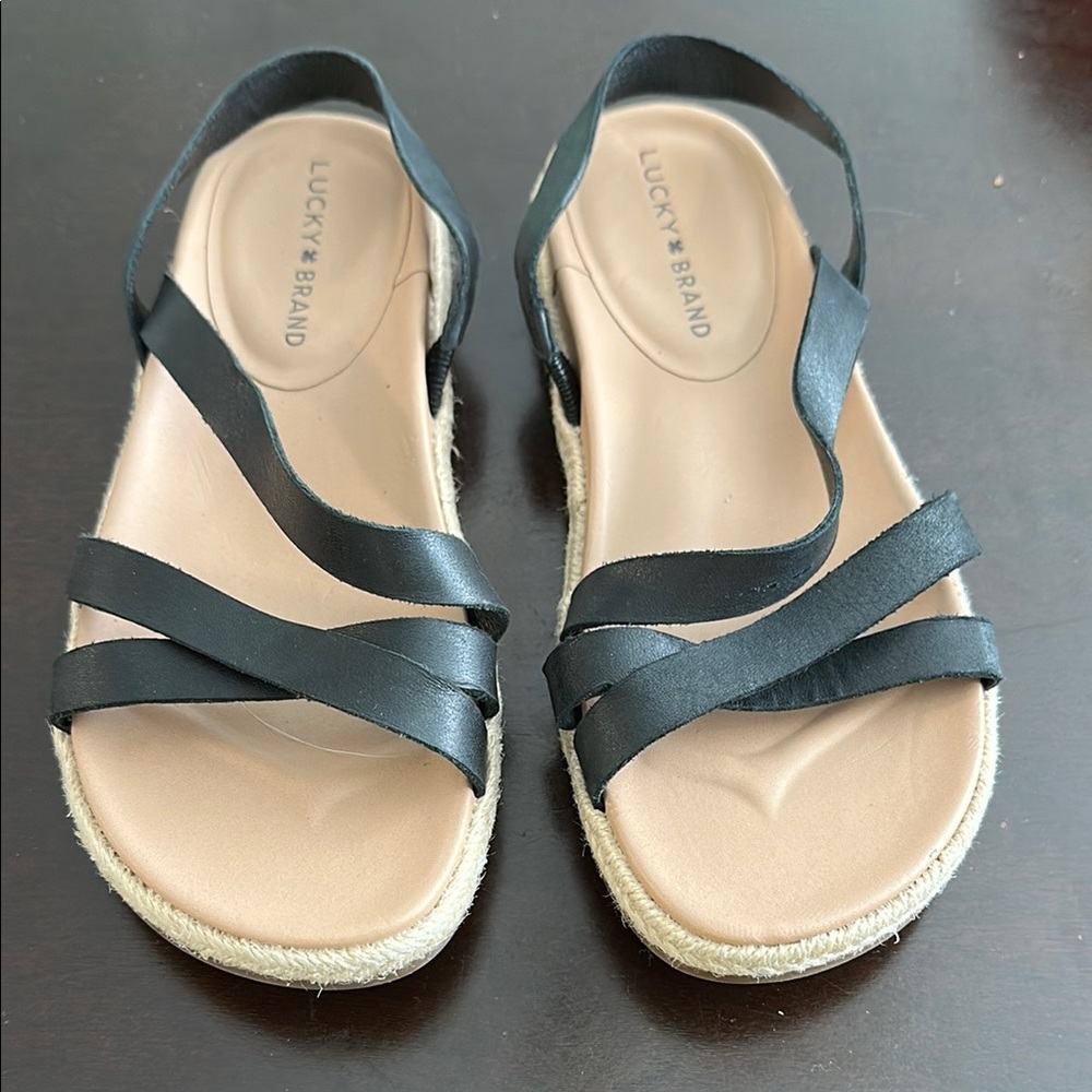 Lucky Brand Black Leather Sandals Casual